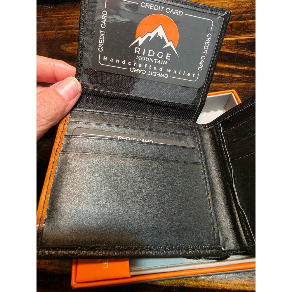 Ridge Mountain Mens Western Bifold Wallet Vegan Leather Horse Head Studded New